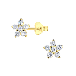 Wholesale Sterling Silver Flower Ear Studs  - JD17661