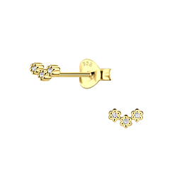 Wholesale Sterling Silver Triple Flower Ear Studs - JD21102