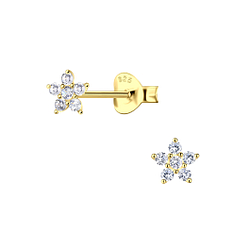 Wholesale Sterling Silver Flower Ear Studs - JD23362