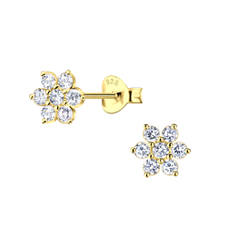 Wholesale Sterling Silver Flower Ear Studs - JD23366