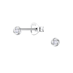 Wholesale Sterling Silver Twisted Round Ear Studs - JD22665