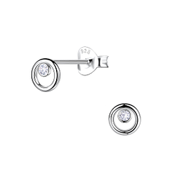Wholesale Sterling Silver Circle Ear Studs - JD22681