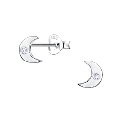 Wholesale Sterling Silver Moon Ear Studs - JD22697