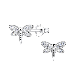 Wholesale Sterling Silver Dragonfly Ear Studs - JD22104