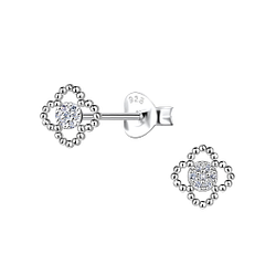 Wholesale Sterling Silver Flower Ear Studs - JD22404