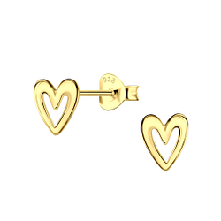 Wholesale Sterling Silver Heart Ear Studs - JD23367