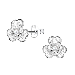 Wholesale Sterling Silver Flower Ear Studs - JD22639