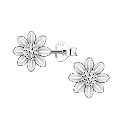 Wholesale Sterling Silver Flower Ear Studs - JD22651