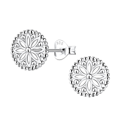 Wholesale Sterling Silver Flower Ear Studs - JD22653