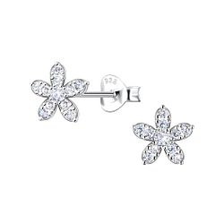 Wholesale Sterling Silver Flower Ear Studs - JD22659