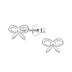 Wholesale Sterling Silver Bow Ear Studs  - JD22424