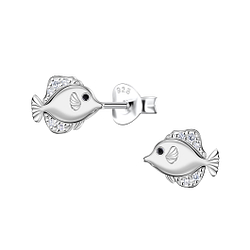 Wholesale Sterling Silver Fish Ear Studs  - JD23279