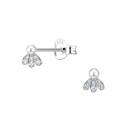 Wholesale Sterling Silver Flower Ear Studs - JD23292