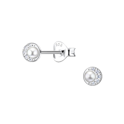 Wholesale Sterling Silver Round Ear Studs  - JD23295