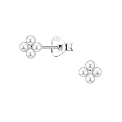 Wholesale Sterling Silver Flower Ear Studs - JD23297