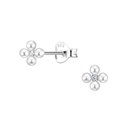 Wholesale Sterling Silver Flower Ear Studs - JD23299