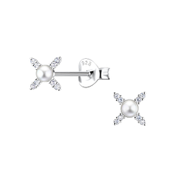 Wholesale Sterling Silver Cross Ear Studs - JD23306