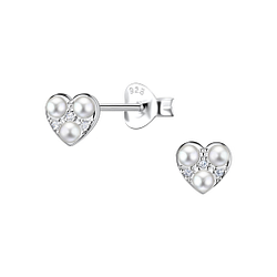 Wholesale Sterling Silver Heart Ear Studs - JD23308