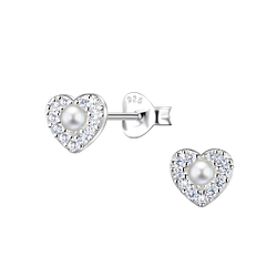 Wholesale Sterling Silver Heart Ear Studs - JD23309
