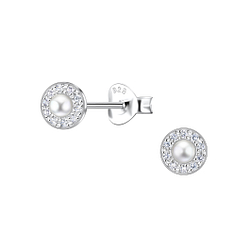 Wholesale Sterling Silver Round Ear Studs  - JD23310