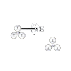 Wholesale Sterling Silver Flower Ear Studs - JD23314