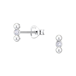 Wholesale Sterling Silver Bar Ear Studs - JD23317