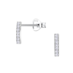 Wholesale Sterling Silver Curved Bar Ear Studs - JD23180