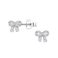 Wholesale Sterling Silver Bow Ear Studs - JD22908