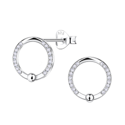 Wholesale Sterling Silver Circle Ear Studs - JD22911
