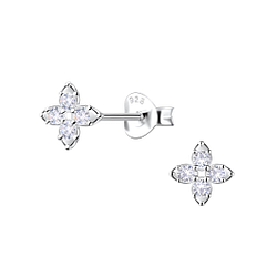 Wholesale Sterling Silver Flower Ear Studs - JD22912