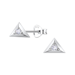 Wholesale Sterling Silver Triangle Ear Studs - JD22914