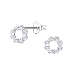 Wholesale Sterling Silver Flower Ear Studs - JD22917