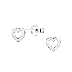 Wholesale Sterling Silver Heart Ear Studs - JD23439