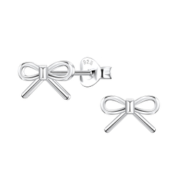 Wholesale Sterling Silver Bow Ear Studs - JD23440