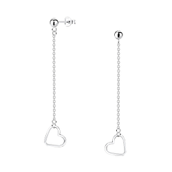 Wholesale Sterling Silver Heart Ear Studs - JD10270
