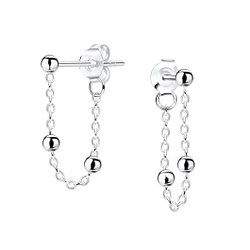 Wholesale Sterling Silver Satellite Chain Ear Studs - JD10291