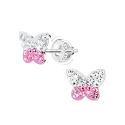 Wholesale Sterling Silver Butterfly Screw Back Ear Studs - JD21941