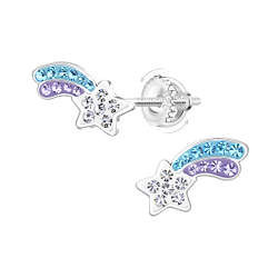 Wholesale Sterling Silver Shooting Star Screw Back Ear Studs - JD21946