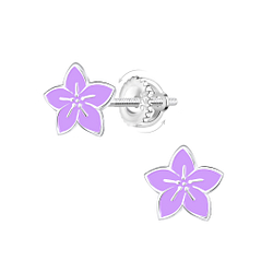 Wholesale Sterling Silver Flower Screw Back Ear Studs - JD22265