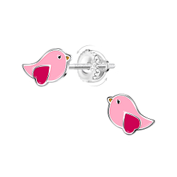 Wholesale Sterling Silver Bird Screw Back Ear Studs - JD22266