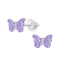 Wholesale Sterling Silver Butterfly Screw Back Ear Studs - JD23487