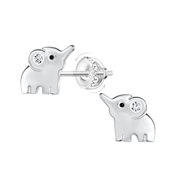 Wholesale Sterling Silver Elephant Screw Back Ear Studs - JD23496