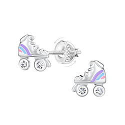 Wholesale Sterling Silver Rollerblade Screw Back Ear Studs - JD23497