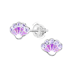 Wholesale Sterling Silver Shell Screw Back Ear Studs - JD23500