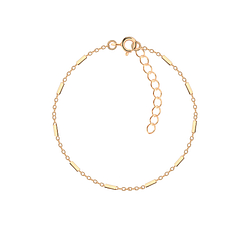 Wholesale 19cm Sterling Silver Cable Bar Bracelet With Extension - JD22126