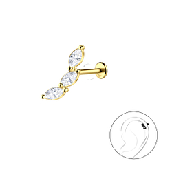 Wholesale Sterling Silver Geometric with Titanium Labret - JD22986