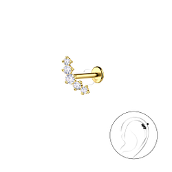 Wholesale Sterling Silver Geometric with Titanium Labret - JD23000