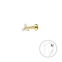 Wholesale Sterling Silver Geometric with Titanium Labret - JD23008