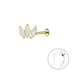 Wholesale Sterling Silver Geometric with Titanium Labret - JD23036