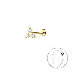 Wholesale Sterling Silver Geometric with Titanium Labret - JD23041